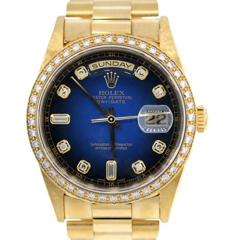 rolex day date gold blue face|rolex day date 40 series.